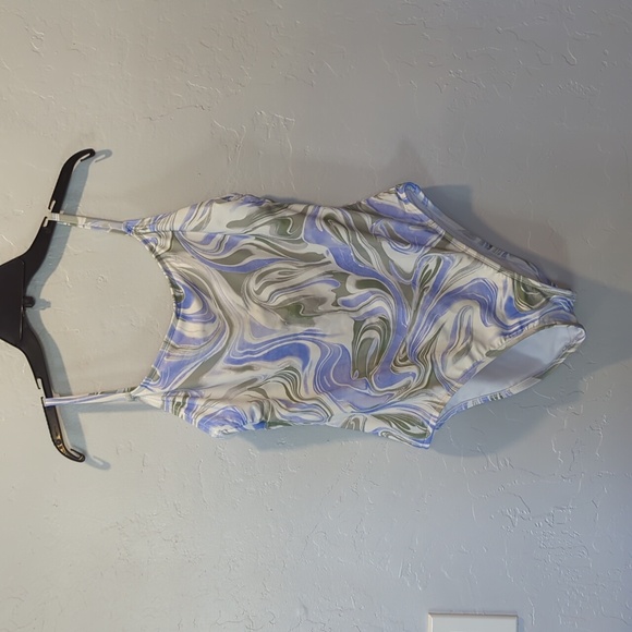 HURLEY BLUE/GREEN ONE PIECE  BATHING SUIT AND COVERUP - Picture 1 of 14